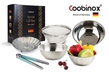 쿠비녹스 믹싱볼 쌀함박 채망 채반 찜판 집게 6종 세트 co-1128