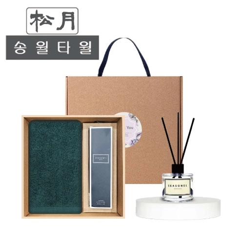 [송월타월] 40수포인트4040(200g) 디퓨저세트 (40수포인트40(200g) + 시즈넬플라워 디퓨저50ml)