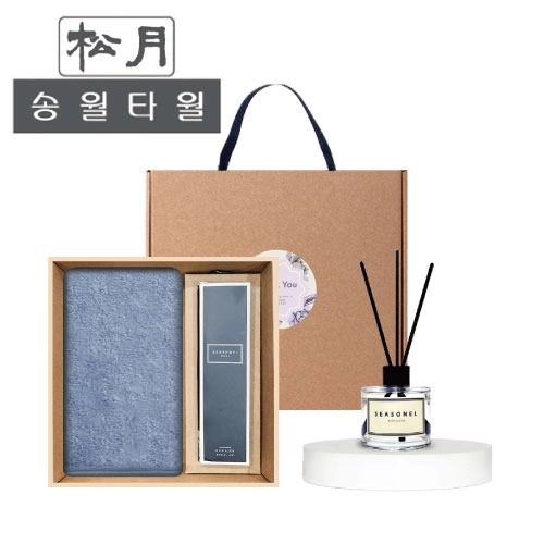 [송월타월] 솔리드혼방사40 + 디퓨저세트 (솔리드혼방사40 + 시즈넬플라워 디퓨저50ml)
