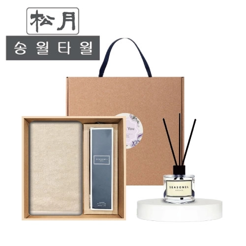 [송월타월] 40수코마무지40(160g) 디퓨저세트 (40수코마무지40(160g) + 시즈넬플라워 디퓨저50ml)
