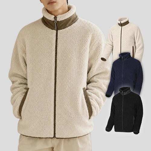 남성 여성 뽀글이 양털 하이넥 후리스 폴라폴리스 자켓 (S-3XL)