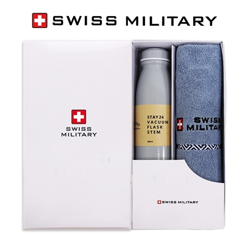 스위스밀리터리 160g 면사 타올 + 스테이 24 텀블러 (450ml) 세트