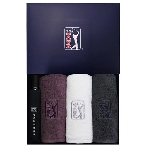 PGA 3단 7K 완전자동 무지 우산 + 190g 호텔타올 3P 세트 (소)