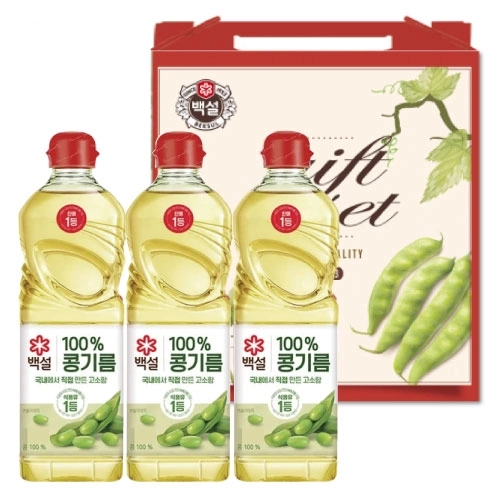 백설 제일제당 콩기름 500ml*3p 선물세트