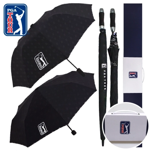 PGA 2단 자동 우산+ 3단 수동 우산+ 70자동 엠보선염 장우산 세트