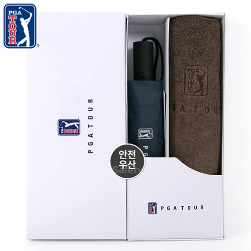PGA 3단 완전자동 암막 세이프티 우양산+150g면사타올세트