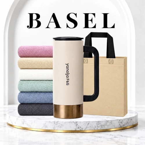 바젤 모던비트 진공 텀블러 350ml + 송월타올 라이트 무지 130g