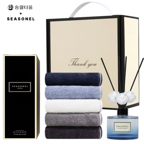 시즈넬 호텔 선물세트 디퓨저 120ml+송월 솔리드혼방사무지40 190g