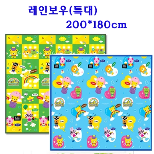 레인보우 베어 사방 가족용 양면 돗자리 / 매트 / 특대형 돗자리 / 7, 8인용 200*180cm