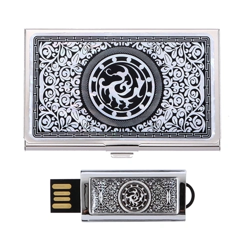 삼족오 자개 명함케이스+삼족오 자개 USB 2종 세트
