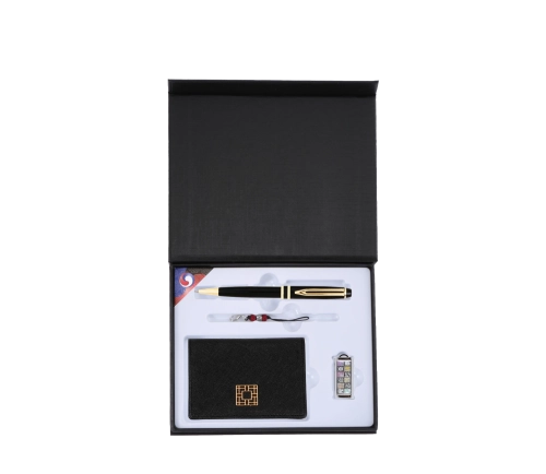워터펜 블랙+완자문 소가죽 명함지갑+신문자도 자개 USB 3종 세트